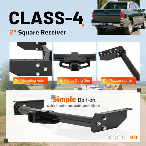 Class 4 Rear Trailer Hitch, 2 Inch Receiver Compatible with 2000-2006 GMC Yukon DEMALI XL 1500 2500,2000-2006 Chevrolet Avalanche 1500 2500 Suburban 1500 25000,2002 Cadillac Escalade in Saudi Arabia