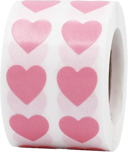 Red Heart Semi-Gloss Stickers in 1/2" Inch, 1000 Adhesive Labels on a roll, Arts and Crafts, Envelope Seals, Valentines Day Gift Tags for Gift Giving in Saudi Arabia