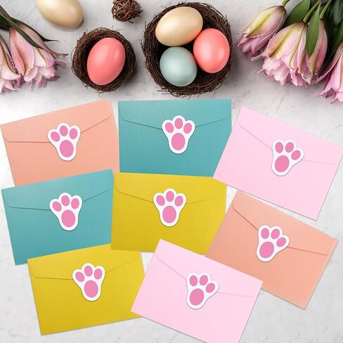 360 PCS Easter Bunny Paw Prints Stickers for Envelopes, Bunny Feet Stickers Rabbit Paw Sticker for Envelope Seals Crafts Easter Gifts Greeting Cards Bottle Laptop Party Decorations in Saudi Arabia