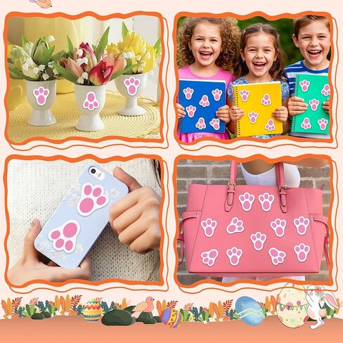 360 PCS Easter Bunny Paw Prints Stickers for Envelopes, Bunny Feet Stickers Rabbit Paw Sticker for Envelope Seals Crafts Easter Gifts Greeting Cards Bottle Laptop Party Decorations in Saudi Arabia