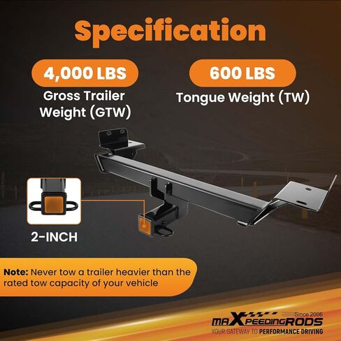 maXpeedingrods Class 3 Rear Trailer Hitch Kit, 2-in Tow Hitch Receiver for Jeep Compass 2017-2025 (4000 LBS GTW), Carbon Steel in Saudi Arabia