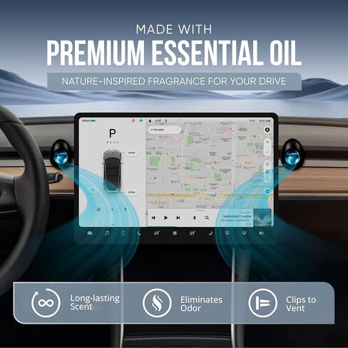 Air Jungles Car Air Freshener Vent Clip 5 Count with 2 Adapter Compatible with Tesla, Variety Scent New Car, Ocean, Lavender, Honey Peach, Hawaii Mahalo, Long Lasting Odor Eliminator, Up to 150 Days in Kuwait