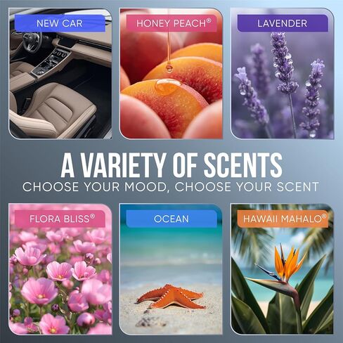 Air Jungles Car Air Freshener Vent Clip 5 Count with 2 Adapter Compatible with Tesla, Variety Scent New Car, Ocean, Lavender, Honey Peach, Hawaii Mahalo, Long Lasting Odor Eliminator, Up to 150 Days in Kuwait