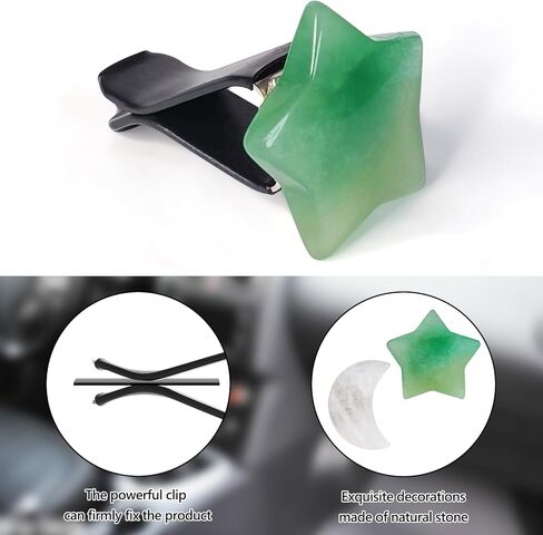 ديكور السيارة بوهو، 5 قطع من مشابك فتحات تهوية الهواء على شكل نجوم القمر، مشابك فتحات تهوية من الكريستال الحجري الطبيعي، معطرات السيارة القابلة لإعادة الملء، إكسسوارات ديكورات هيبي للنساء، أطيب التمنيات للحبيب والصديق in Kuwait