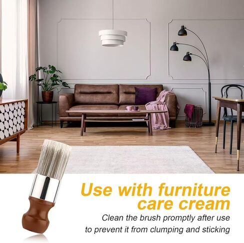 قطعتان من فرشاة مرهم الأثاث، شعيرات ناعمة ومقبض مريح، فرشاة تنظيف الجلد والخشب، أداة وضع كريم الشمع للديكورات الداخلية للسيارة وصيانة تنظيف المنزل in Kuwait