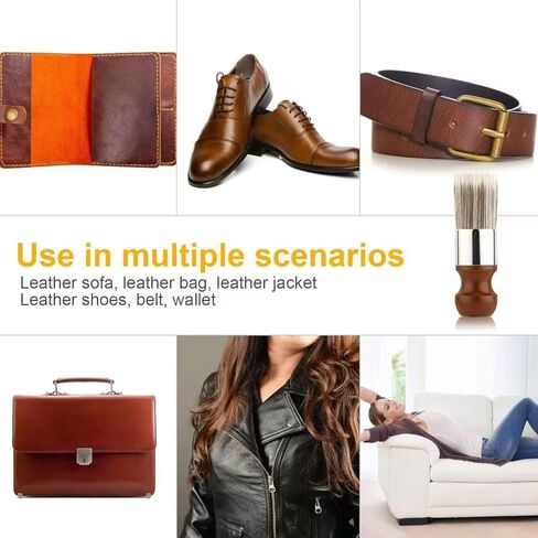 قطعتان من فرشاة مرهم الأثاث، شعيرات ناعمة ومقبض مريح، فرشاة تنظيف الجلد والخشب، أداة وضع كريم الشمع للديكورات الداخلية للسيارة وصيانة تنظيف المنزل in Kuwait