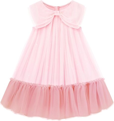 فستان صيفي للفتيات الصغيرات من التول بدون أكمام للفتيات الصغيرات فستان الشمس لحفلات أعياد الميلاد وحفلات الزفاف الأميرة توتو 3-8 سنوات in Kuwait