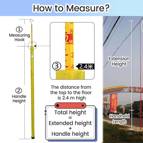 High Voltage Insulated Measuring Rods - 19.7ft Safety Insulation Poles with Handle for Power Line Inspections, Elevated Work & Land Surveying (4pcs, Lightweight) in Saudi Arabia