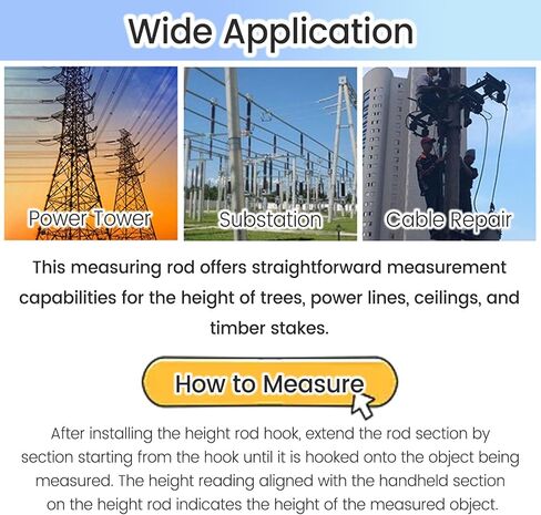High Voltage Insulated Measuring Rods - 19.7ft Safety Insulation Poles with Handle for Power Line Inspections, Elevated Work & Land Surveying (4pcs, Lightweight) in Saudi Arabia
