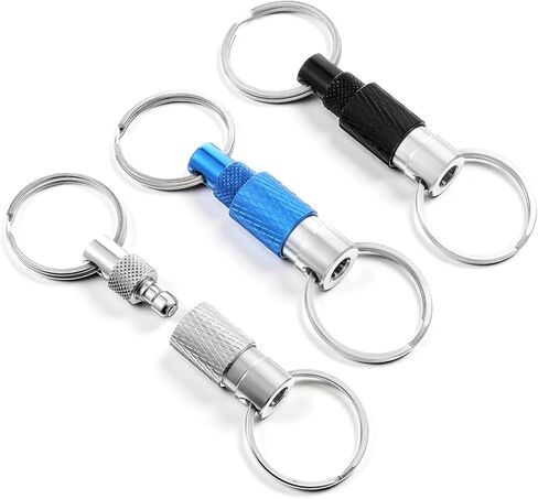 3 Pcs Quick Release Keychain, Quick Pull Apart Keyring with 2 Split Rings QuickDisconnect Keychain Detachable Key Ring Dual Pull Apart for Men Women Car Keys Purse Bag (3 Colors) in Saudi Arabia