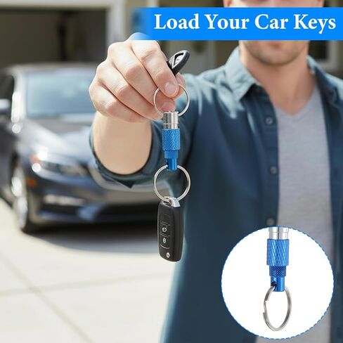 3 Pcs Quick Release Keychain, Quick Pull Apart Keyring with 2 Split Rings QuickDisconnect Keychain Detachable Key Ring Dual Pull Apart for Men Women Car Keys Purse Bag (3 Colors) in Saudi Arabia
