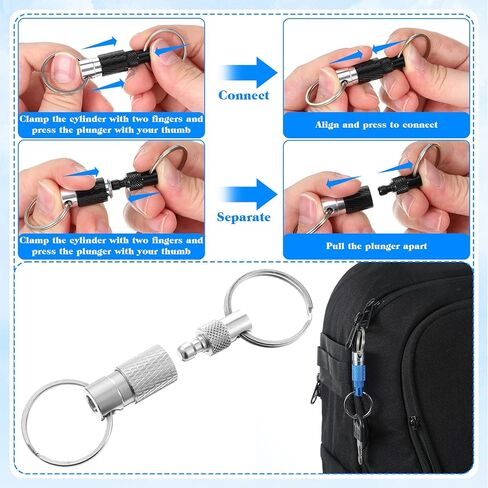 3 Pcs Quick Release Keychain, Quick Pull Apart Keyring with 2 Split Rings QuickDisconnect Keychain Detachable Key Ring Dual Pull Apart for Men Women Car Keys Purse Bag (3 Colors) in Saudi Arabia