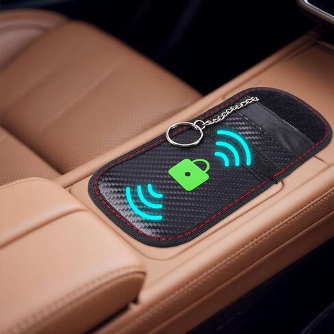 Pouch for Car Keys, 1 Pack Key Fob Signal Blocker, RFID Blocking Pouch Car Keys Fob Protector, 3.15''X5.1'' Cars Key Protector (Black) in Saudi Arabia