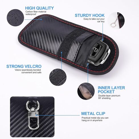 Pouch for Car Keys, 1 Pack Key Fob Signal Blocker, RFID Blocking Pouch Car Keys Fob Protector, 3.15''X5.1'' Cars Key Protector (Black) in Saudi Arabia
