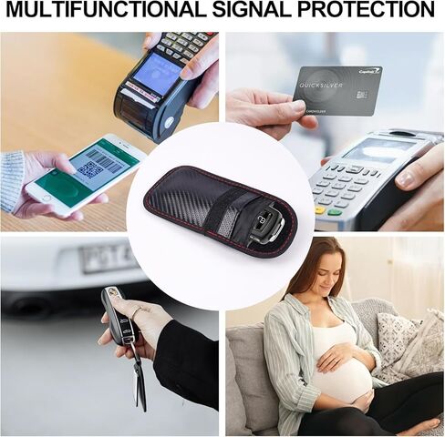 Pouch for Car Keys, 1 Pack Key Fob Signal Blocker, RFID Blocking Pouch Car Keys Fob Protector, 3.15''X5.1'' Cars Key Protector (Black) in Saudi Arabia