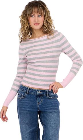 Forever 21 Women's Boatneck Sweater with High Rib Start in Saudi Arabia