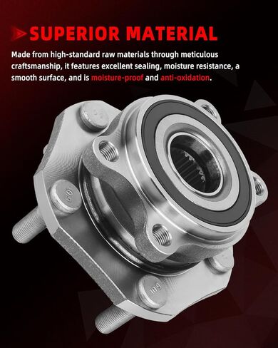 TOVASTY 2PCS 513286 Front Wheel Hub Bearing Assembly Compatible with Dodge Journey 2009-2020, 5 Lugs w/ABS in Saudi Arabia