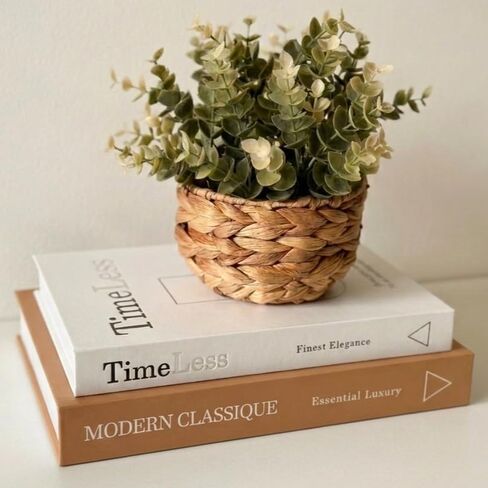 Decorative Books Set of 2, Linen Faux Book Storage Boxes for Coffee Table & Bookshelf Decor, Realistic Lined Page Design, Neutral Home Decor in Saudi Arabia