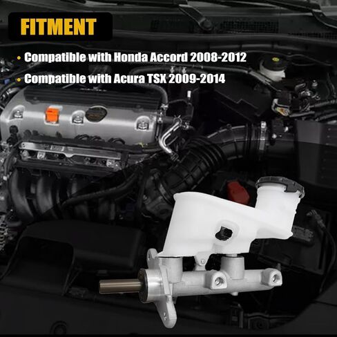 GXARTS Brake Master Cylinder w/Reservoir and Cap 46100TA1A01 Compatible with Honda Accord 2008-2012 Compatible with Acura TSX 2009-2014 M630604 in Saudi Arabia