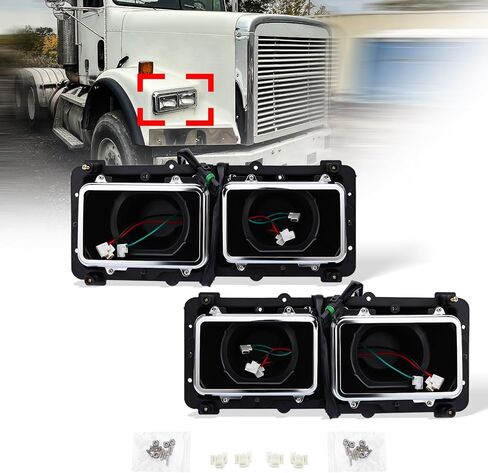 Generic Headlight Housing Base with 3 Pin Female Connector for Freightliner FLD 112 120 1989-2003 Series Truck (Driver and Passenger Side) in Saudi Arabia