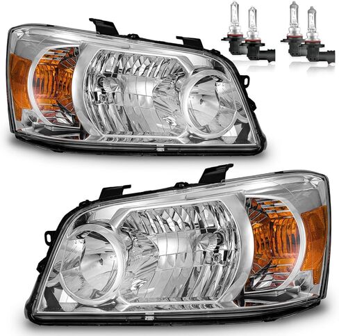 مجموعة المصابيح الأمامية مع لمبات لسيارة Toyota Highlander 2004-2006، استبدال المصابيح الأمامية للأداة الرياضية الجانب الأيسر + الأيمن in Kuwait