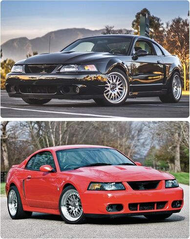 for 1999-2004 Ford Mustang V6 / GT/Cobra Headlamp Compatible with Ford 1999-2004 Mustang Headlights Black Housing Amber Reflector Left and Right Side（W/O Bulbs） in Saudi Arabia