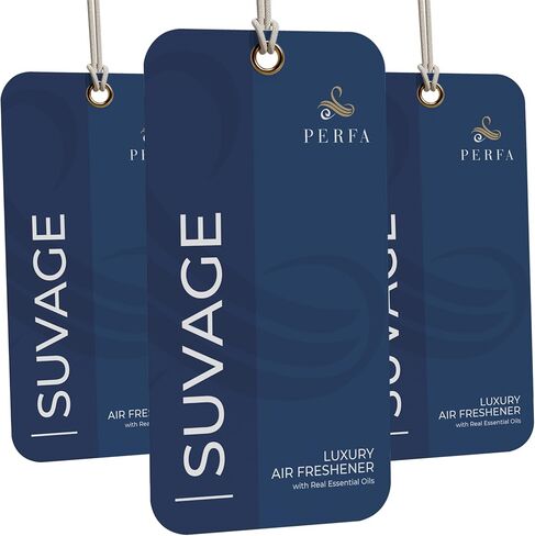 Savage Disposable Card Freshener for Men | Car Scents Air Freshener with Sauvage Fragrance | Strong Car Perfume Air Freshener with Odour Eliminating Technology | Suvage by Perfa in Saudi Arabia