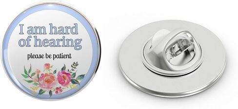 flower hard of hearing awareness Metal Lapel Hat Pin Te Tack Pinback 0.75" in Saudi Arabia