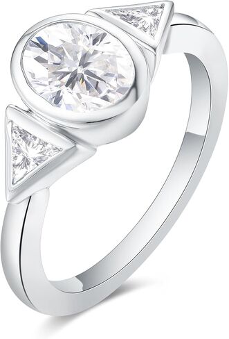 Bridal Moissanite Wedding Ring for Women 925 Sterling Silver Plated Platinum Engagement Promise Ring for Her Size 4-9 in Saudi Arabia