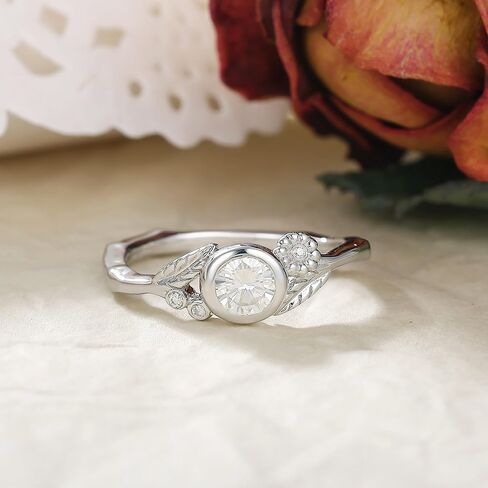 Bridal Moissanite Wedding Ring for Women 925 Sterling Silver Plated Platinum Engagement Promise Ring for Her Size 4-9 in Saudi Arabia