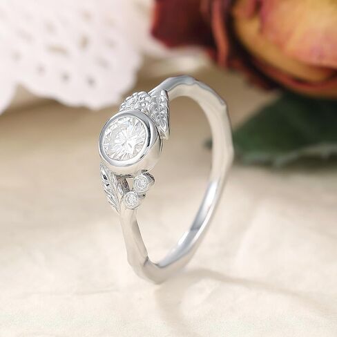 Bridal Moissanite Wedding Ring for Women 925 Sterling Silver Plated Platinum Engagement Promise Ring for Her Size 4-9 in Saudi Arabia