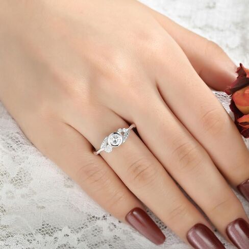 Bridal Moissanite Wedding Ring for Women 925 Sterling Silver Plated Platinum Engagement Promise Ring for Her Size 4-9 in Saudi Arabia
