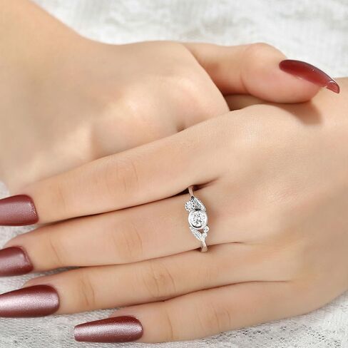 Bridal Moissanite Wedding Ring for Women 925 Sterling Silver Plated Platinum Engagement Promise Ring for Her Size 4-9 in Saudi Arabia