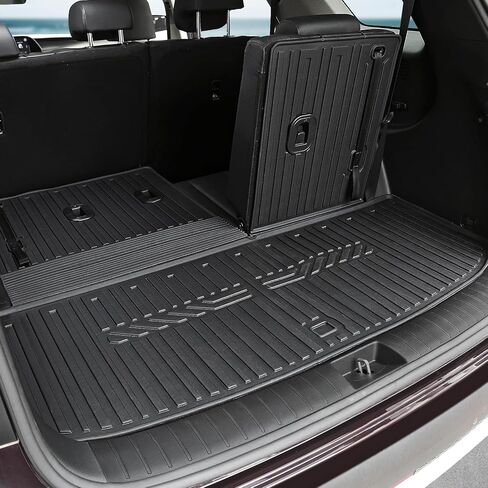 GALVAGNIATE Floor Mats for 2020-2024 2025 Hyundai Palisade 7-seat/8-seat Trunk Mat with Backrest Mat, All Weather TPE Cargo Liner Lower Cargo Mat for Palisade Accessories in Kuwait