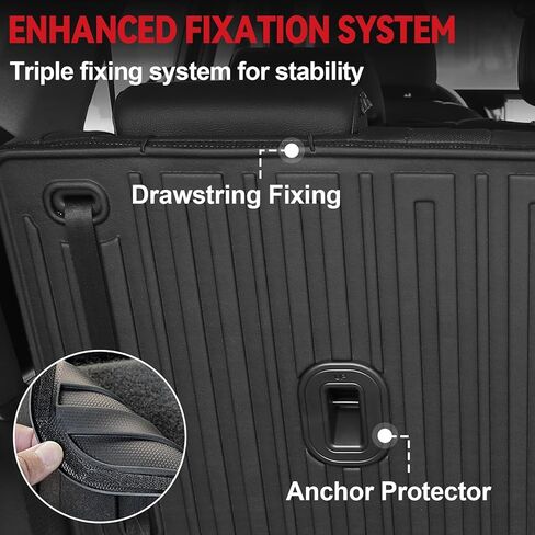 GALVAGNIATE Floor Mats for 2020-2024 2025 Hyundai Palisade 7-seat/8-seat Trunk Mat with Backrest Mat, All Weather TPE Cargo Liner Lower Cargo Mat for Palisade Accessories in Kuwait