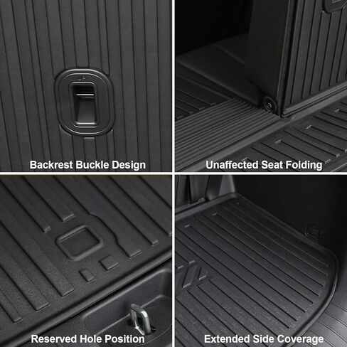 GALVAGNIATE Floor Mats for 2020-2024 2025 Hyundai Palisade 7-seat/8-seat Trunk Mat with Backrest Mat, All Weather TPE Cargo Liner Lower Cargo Mat for Palisade Accessories in Kuwait