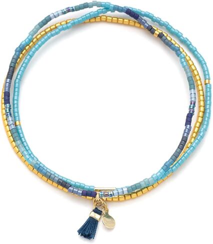 Scout Curated Wears - Chromacolor Miyuki Bracelet Trio - Cobalt Multi/Gold in Saudi Arabia