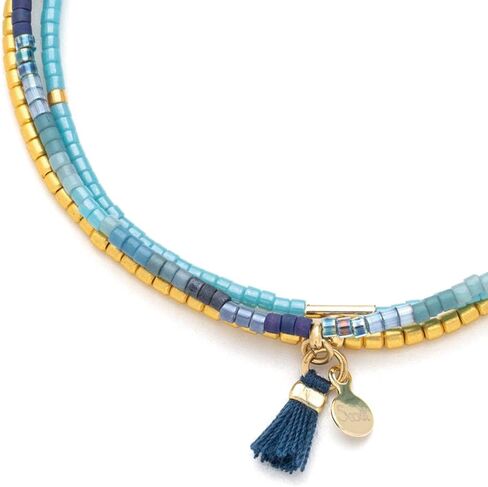 Scout Curated Wears - Chromacolor Miyuki Bracelet Trio - Cobalt Multi/Gold in Saudi Arabia