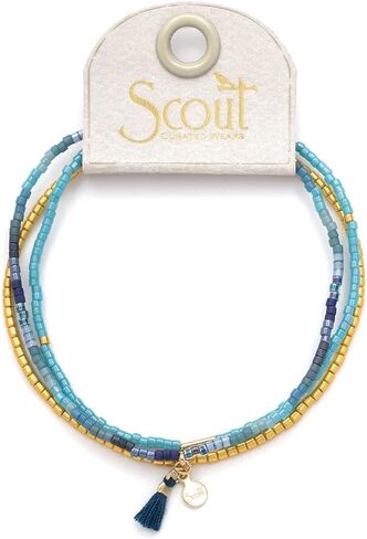 Scout Curated Wears - Chromacolor Miyuki Bracelet Trio - Cobalt Multi/Gold in Saudi Arabia