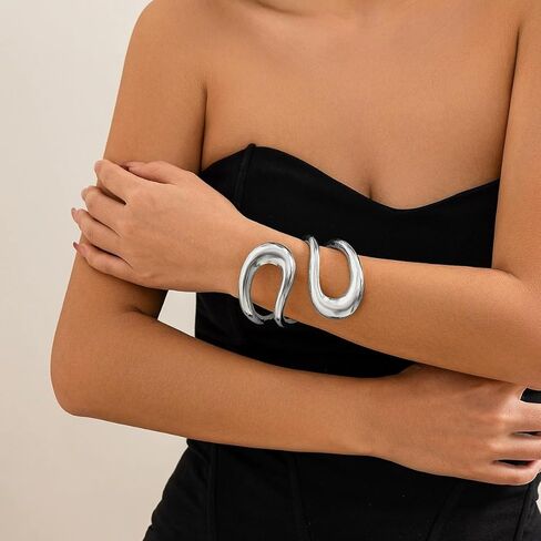 Gold Bangle Bracelet Set Women Fashion Cuff Bracelets Jewelry Gift for Her in Saudi Arabia