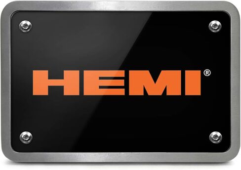 iPick Image Made for HEMI Logo UV Graphic Black Billet Aluminum 2 inch Tow Hitch Cover in Saudi Arabia
