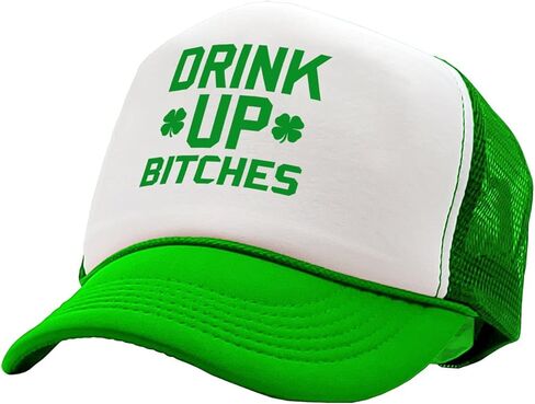 The Goozler - Drink UP Bitches - St Patricks Day Party Paddy - قبعة سائق الشاحنة ذات الطراز القديم in Saudi Arabia