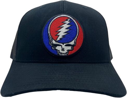 Grateful Dead Hat with Steal Your Face Patch - Trucker Style Cap Black in Kuwait