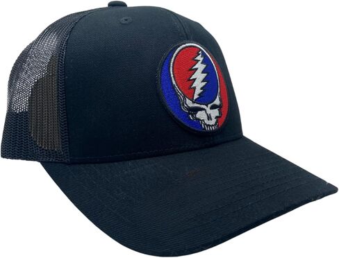 Grateful Dead Hat with Steal Your Face Patch - Trucker Style Cap Black in Kuwait