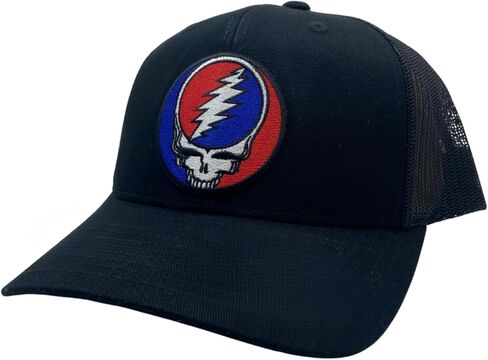 Grateful Dead Hat with Steal Your Face Patch - Trucker Style Cap Black in Kuwait