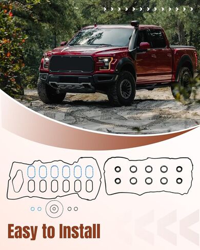 VS50993R Valve Cover Gasket Set Fit for Ford F-150 2017–2020, for Ford Expedition 2018–2023, Fit for Lincoln Navigator 3.5L V6 Replaces VS50993R, VS50973, HL3Z-6584-A, ML3Z-6584-G in Saudi Arabia