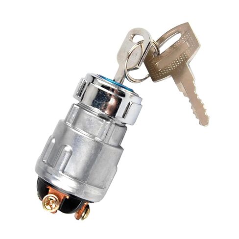 Car Ignition Switch with 2 Keys, Waterproof Starter Replacement Parts, ON Off Start Ignition Switch Lock for Vehicle Truck Forklift Tractor (Silver) in Saudi Arabia