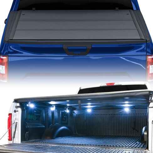 Stehlen 642167834007 متوافق مع 2016-2024 Titan/Titan XD 6.5 قدم (78 بوصة) سرير منخفض المظهر من الألومنيوم الصلب ثلاثي الطي غطاء تونيو (أسود غير لامع) مع مصابيح LED لسرير الشاحنة in Saudi Arabia