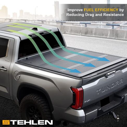 Stehlen 642167834007 متوافق مع 2016-2024 Titan/Titan XD 6.5 قدم (78 بوصة) سرير منخفض المظهر من الألومنيوم الصلب ثلاثي الطي غطاء تونيو (أسود غير لامع) مع مصابيح LED لسرير الشاحنة in Saudi Arabia