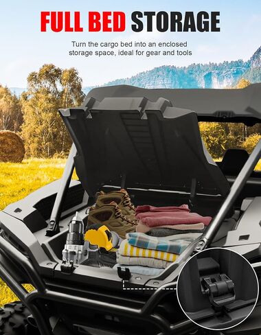 Tonneau Bed Cover for Polaris RZR XP 1000 - Waterproof Heavy Duty Rear Cargo Box Bed Cover for Polaris RZR XP/4 1000 Premium/Sport/Ultimate 2024 2025, Keep Clean Dry, Replace OEM #2884548 in Saudi Arabia